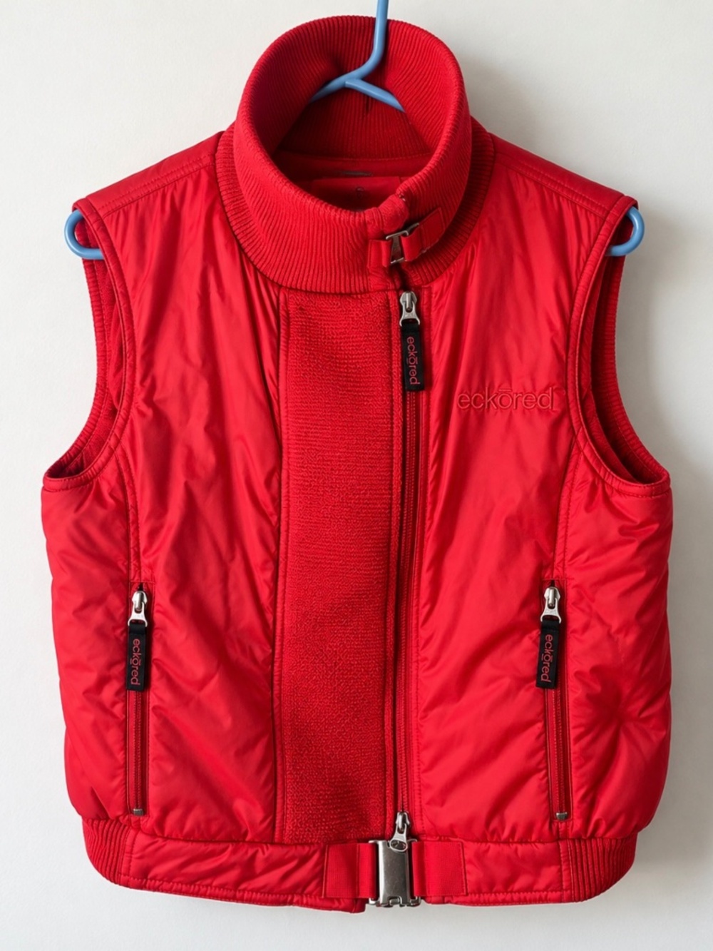 Ecko Red Y2K Red Puffer Vest Women L Logo Streetwear Zip Up